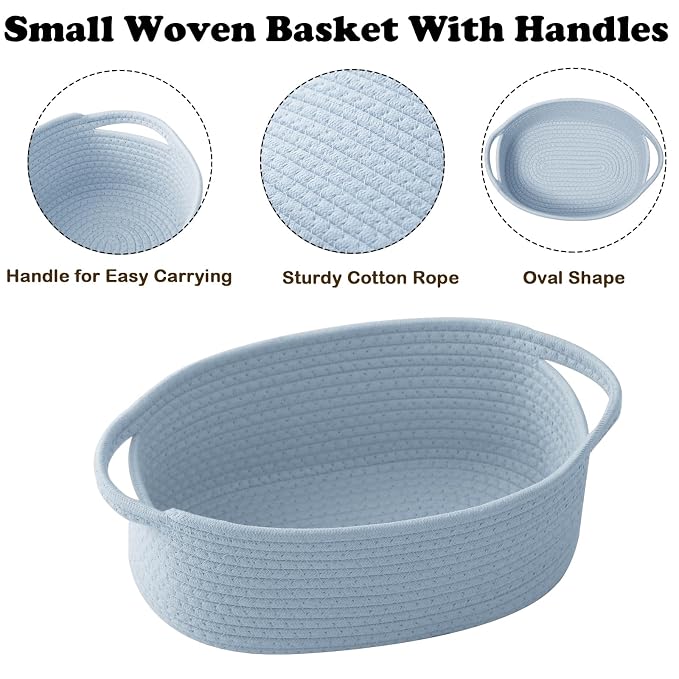 Gift Basket with Gift Bag and Ribbons, Small Rope Woven Shelf Storage, Baskets - Image 3