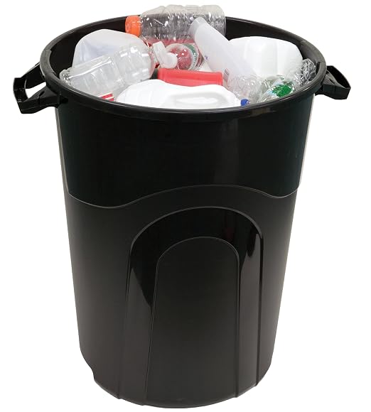32 Gallon Heavy Duty Plastic Outdoor Trash Can - Image 7