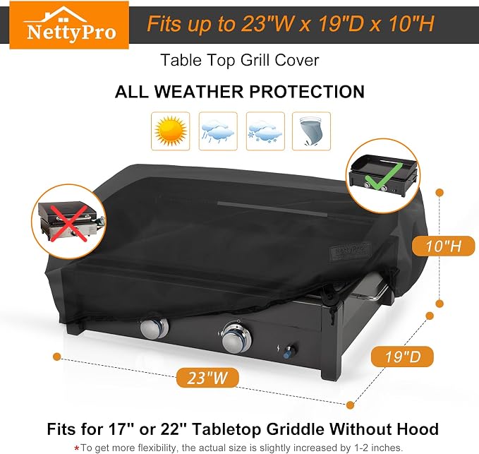 NettyPro Griddle Cover for 22 Inch 17 Inch Table Top Griddle, Waterproof Heavy - Image 6