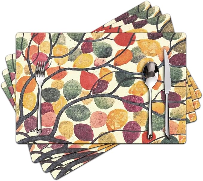 Rainbow Tree Placemats Set of 4 by Unknown