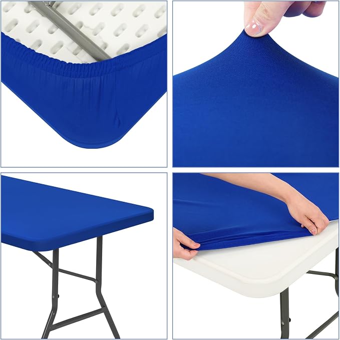 10 Pack Stretch Fabric Table Top Cap Cover, fits 6' Tables, Spandex Table - Image 6