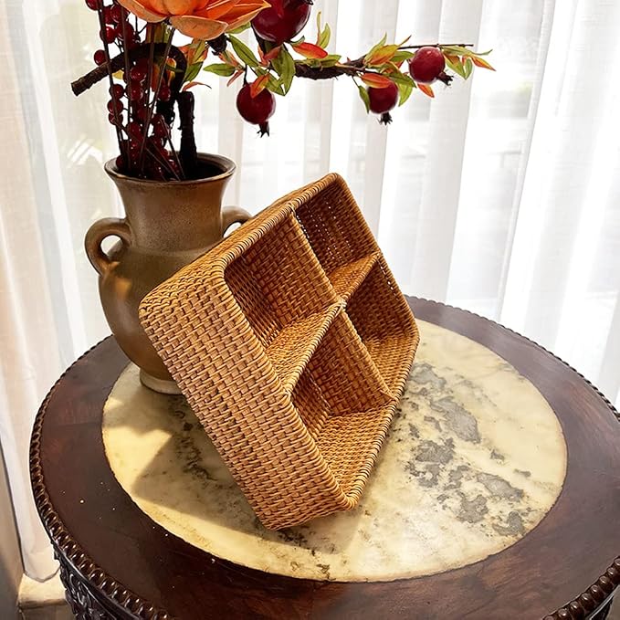 i-Lan Rattan Basket Divider, 12 Inch Divided Tray - Image 6