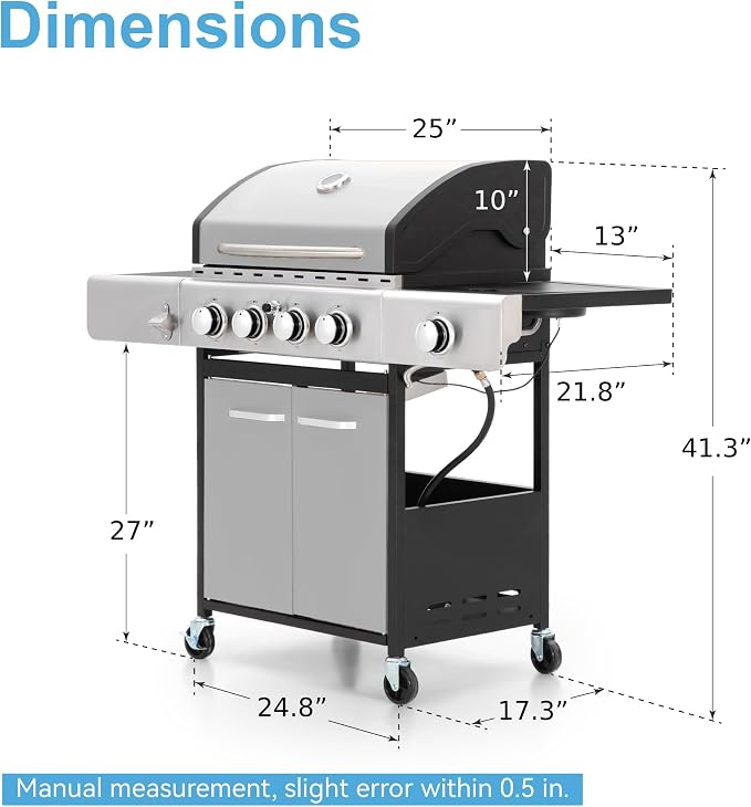 GREEN PARTY 4 Burner BBQ Propane Gas Grill - Image 5
