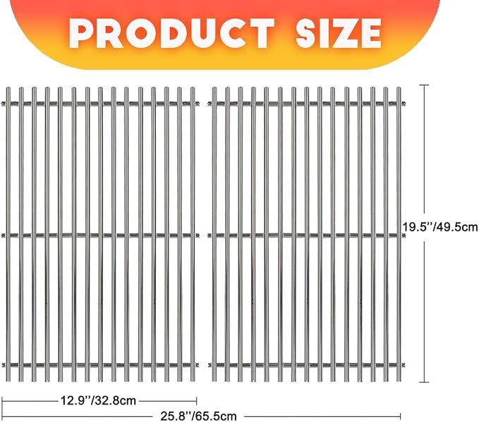 19.5" Solid Stainless Steel Cooking Grill Grates Replacement - Image 2