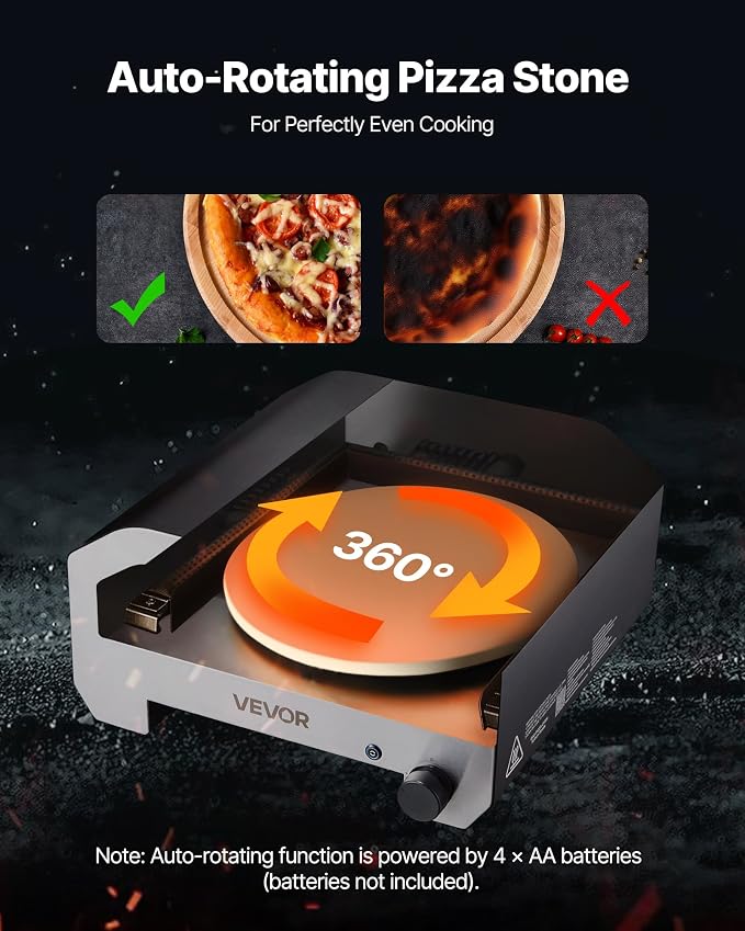 VEVOR 16 in Outdoor Pizza Oven, Auto Rotating Propane Gas Pizza Ovens, Portable - Image 4