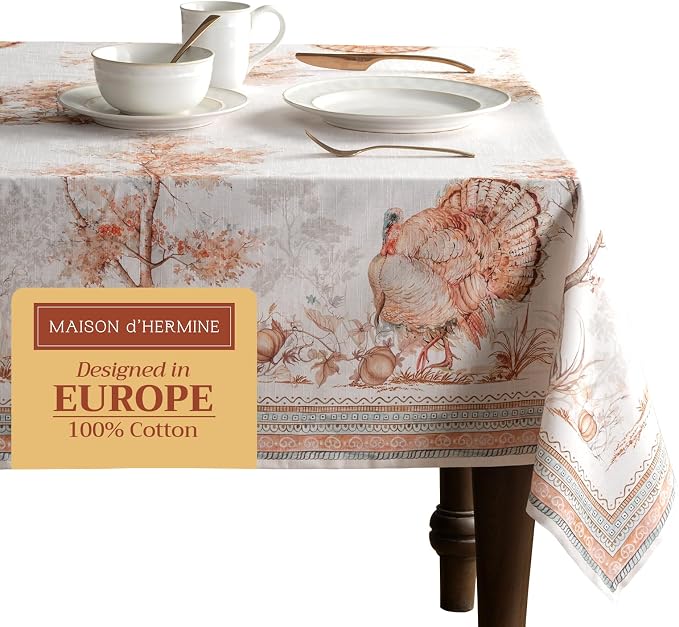 Maison d' Hermine Table Cloth Square Table 100% Cotton 54 x 54 Inches Fall by MaisondHermine