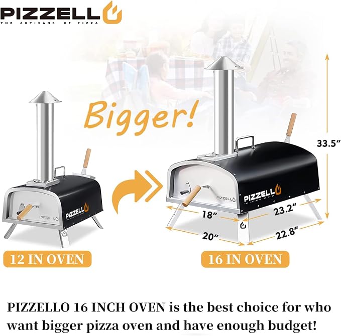 PIZZELLO Propane Pizza Oven Wood Fired Outdoor Foldable Pizza Ovens - Image 2
