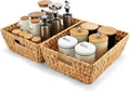 Wicker Baskets 2 Pack, Water Hyacinth Wicker Storage Basket by ROSOS