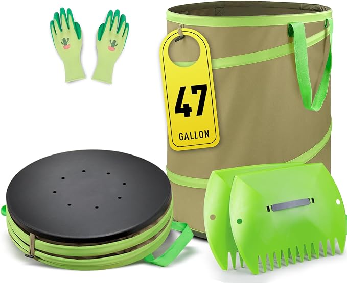 Colwelt Collapsible Garden Bag 47Gallon, Collapsible Leaf Bags by Colwelt