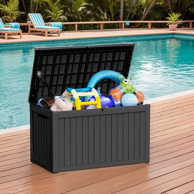180 Gallon Large Resin Outdoor Storage Deck Box, - Image 7