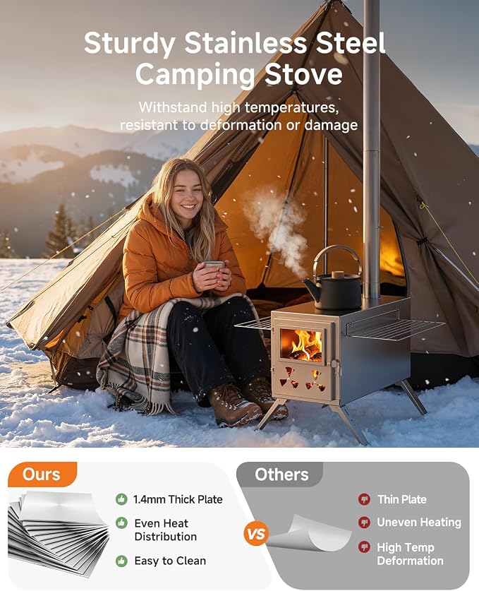 Sauna Hot Tent Stove, Camping Wood Burning Stove - Image 2