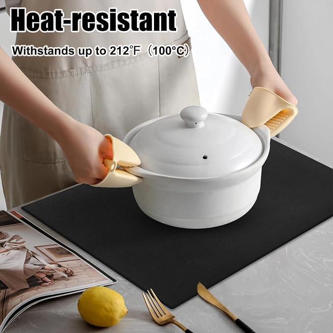 Homaxy Faux Leather Heat Resistant Placemats - Image 2