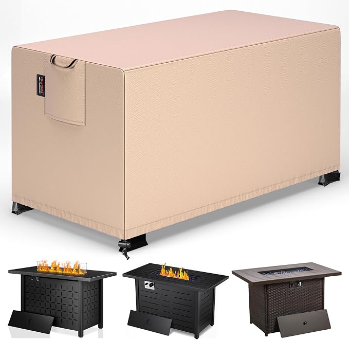 QH.HOME Fire Pit Cover Rectangular 44 x 28 Inch, Outdoor Waterproof Fire Pit by QHHOME