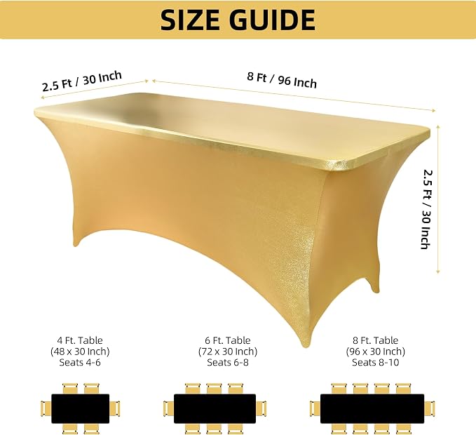 10-Pack 8ft Spandex Table Covers - Image 4