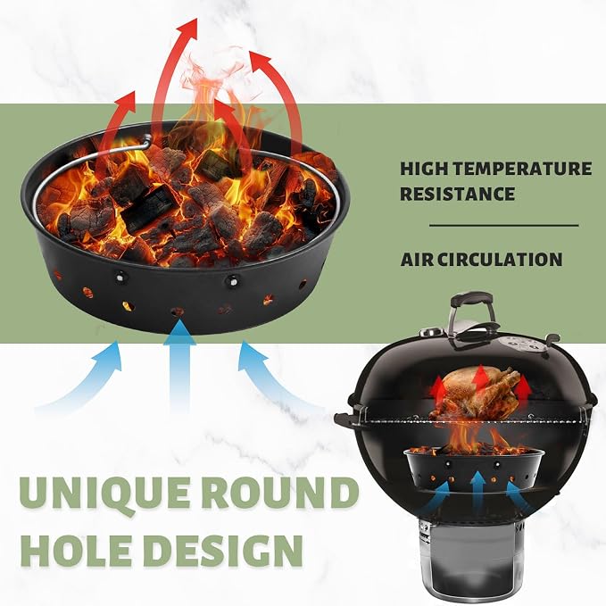 Charcoal Ash Basket Airflow for MiniMax Small, Medium Big Size Green Egg Weber - Image 3