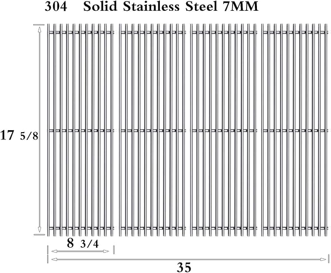 SF7241 17 5/8" Stainless Steel Cooking Grid Grates Replacement - Image 7