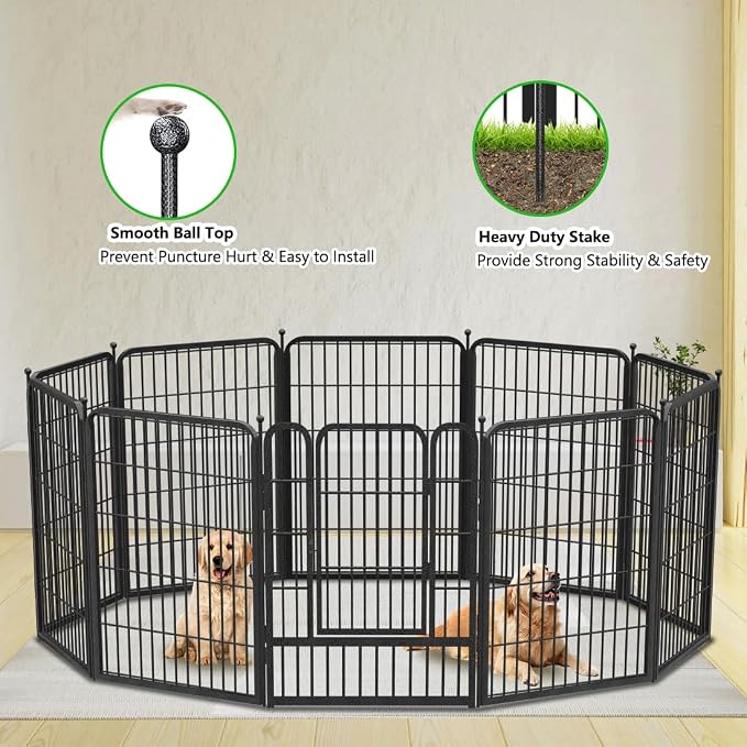 Garden Fence with Gate Metal Fencing Outdoor - Image 8