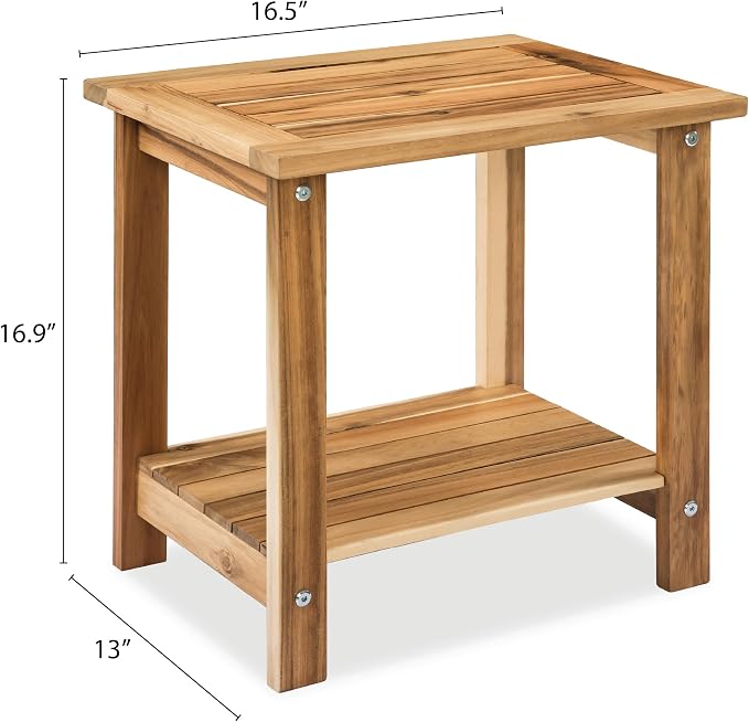 Double Adirondack Side Table, Weather-Resistant Rectangular End Table - Image 3