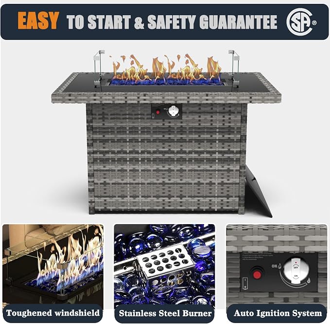 44 Inch Propane Gas Fire Pits Table - Image 4