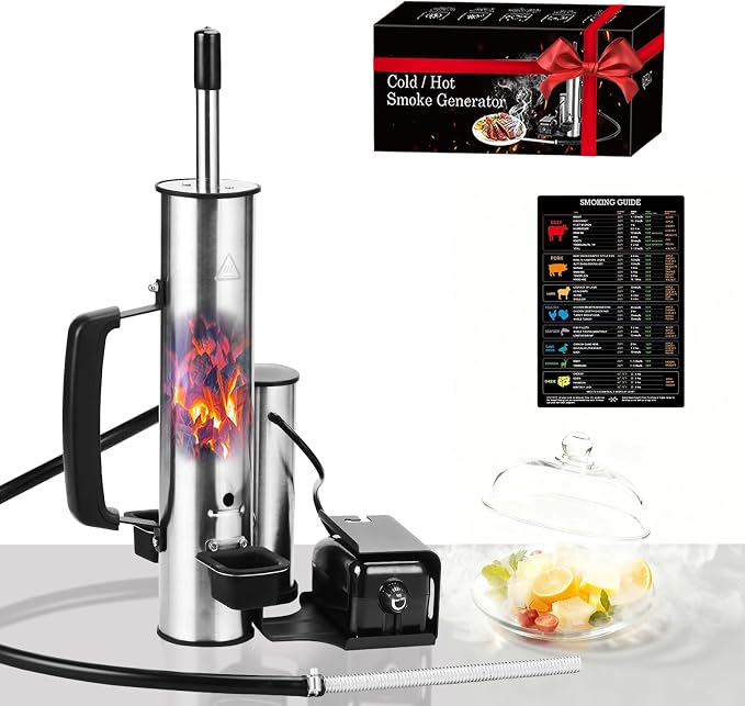 Cold Smoke Generator for BBQ Grills, Hot/Cold Smoker for Cheese, Meat & Fish by GANGSHELO