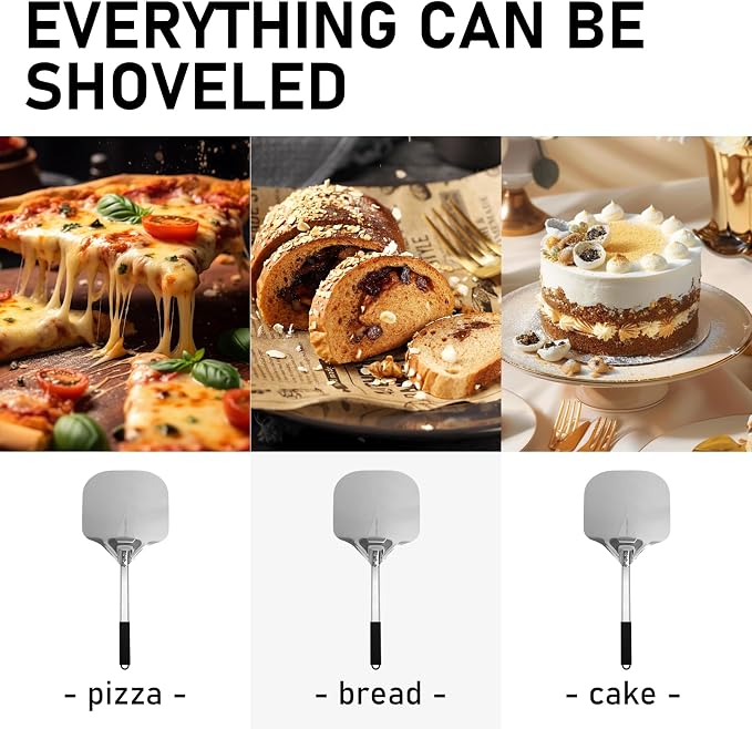 Perforated Pizza Peels 6 INCH pizza spatula paddle Long Handle Metal Pizza - Image 6
