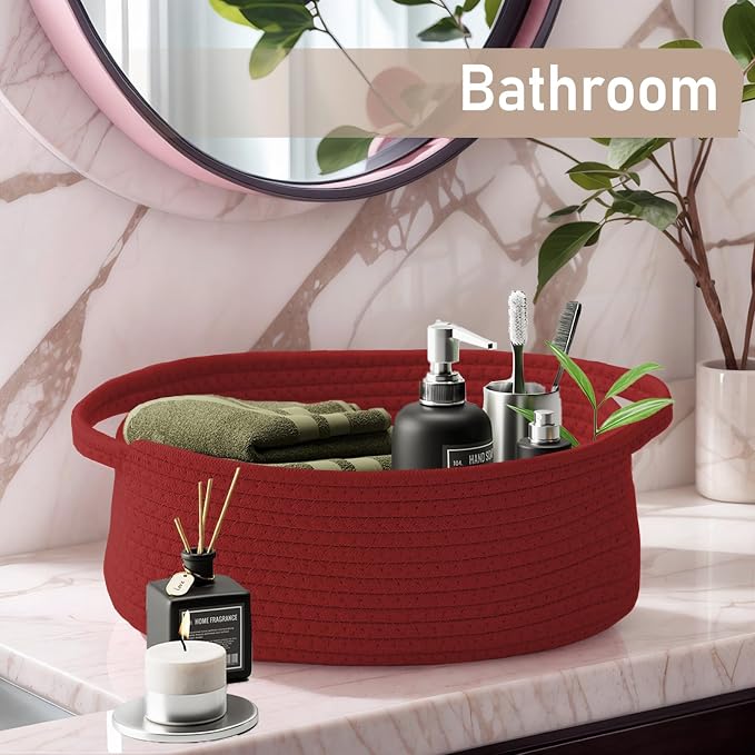 Woven Basket, Small Rope Storage Bin - Image 8
