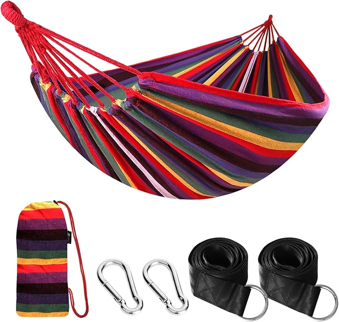 Hammock in Rainbow Cotton with Anti-Rollover Design