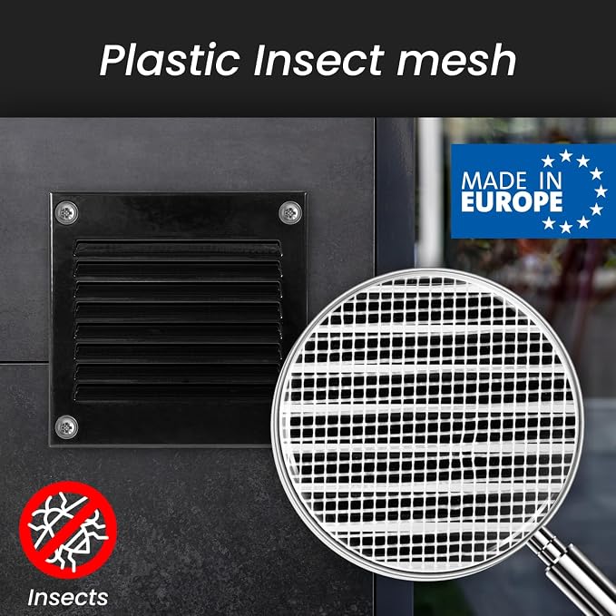Repa Market 12x6 Inch Air Vent Cover/Black Galvanized Steel Louvered Grill Cover - Image 6
