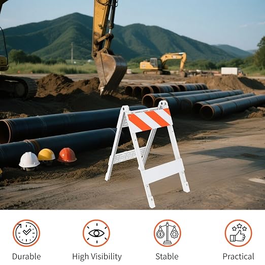 Type I Foldable Traffic Barricade, 1 Pack Folding Road Safety Sign - Image 3