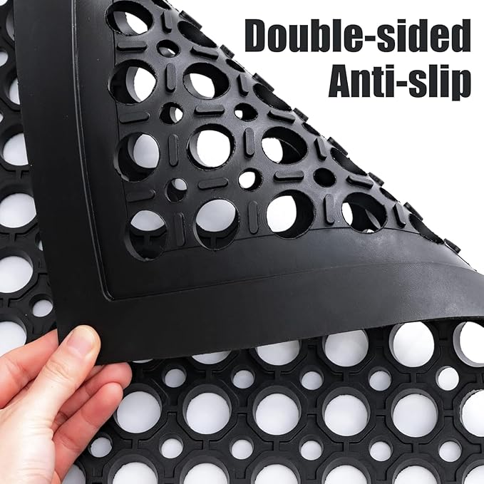 Anti Fatigue Rubber Floor Mat 2 Pack Restaurant Kitchen Mats - Image 6
