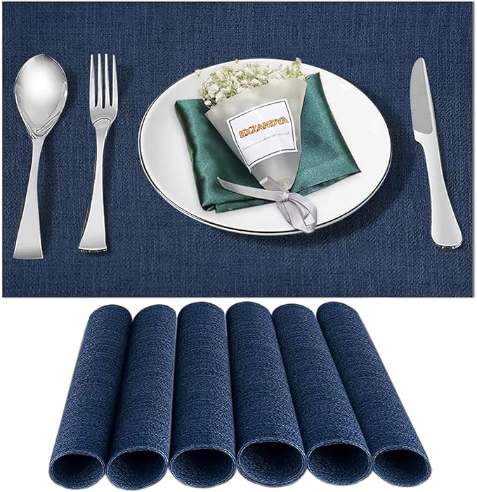 Placemats Set of 6, Heat and Stain Resistant Indoor/Outdoor Place mats by BxzanDya-LifeSmartMaker