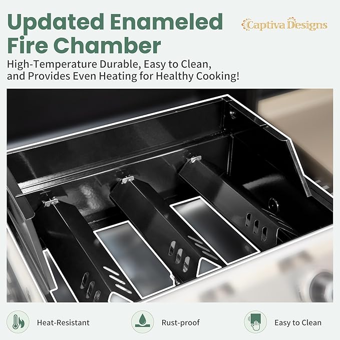 Captiva Designs Propane Gas Griddle Grill Combo - Image 7