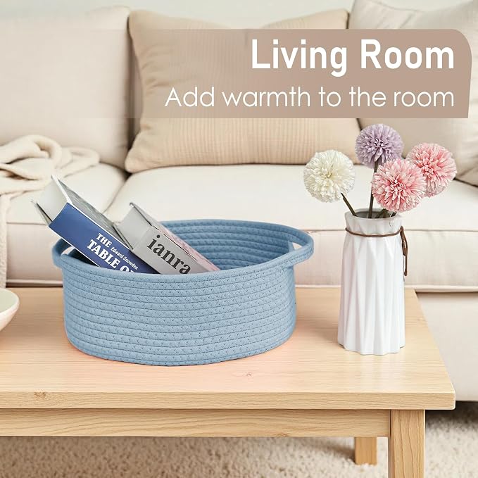 Woven Basket, Small Rope Storage Bin - Image 7