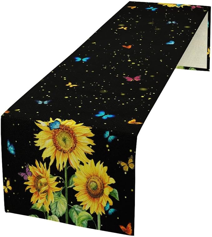 Farmhouse Sunflower Table Runner, 13x108inch by JanJCurt