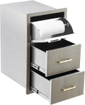 Stainless Steel Outdoor Kitchen Double Access Drawers 17"W x 30"H x 21"D by GarveeTech