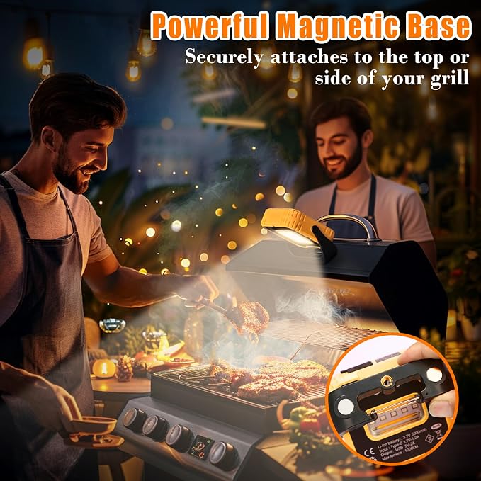 2-Pack 5000mAh LED Grill & Work Lights, Super Bright 1000LM Rechargeable - Image 4