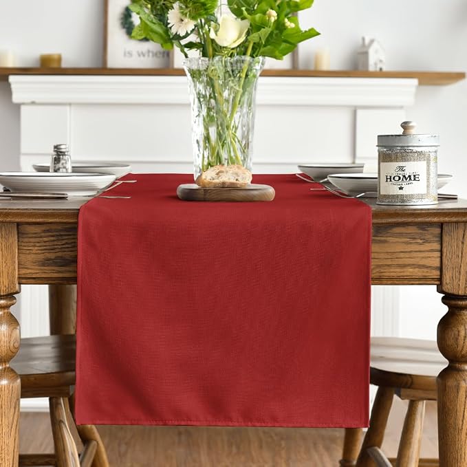 Artoid Mode Red Table Runner, Seasonal Xmas Christmas New Year Washable Kitchen - Image 3