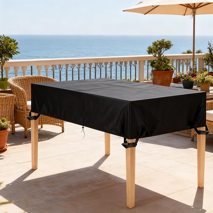 Outdoor Table Cover 72"L x 30"W x 8"H, 420D Waterproof Outdoor Cover - Image 6