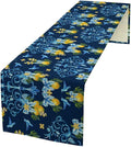 Lemon Fruit Table Runner Nature Bow Farmhouse Talavera Ethnic Folk Rustic Birds by Unknown