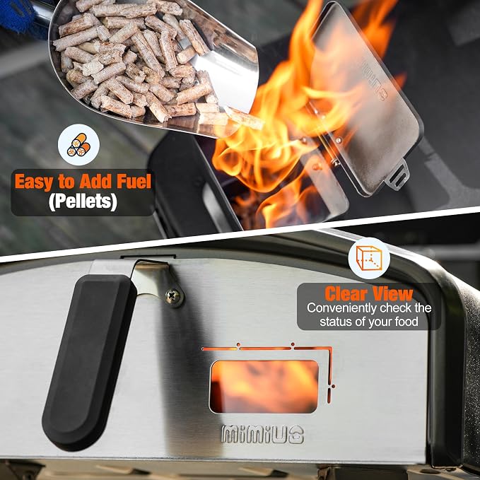 Mimiuo Outdoor Pizza Oven 12" Pellet Pizza Oven - Image 5