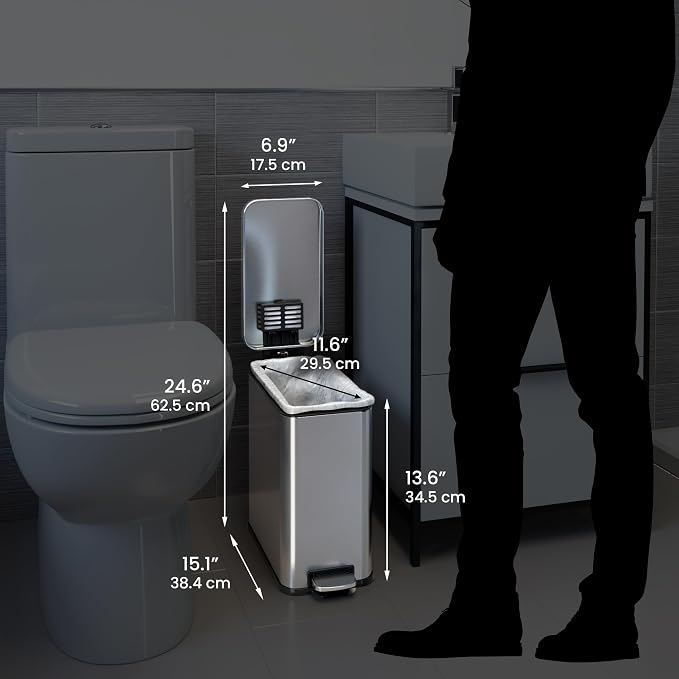 iTouchless 3 Gallon / 11.4 Liter Bathroom Trash Can - Image 7