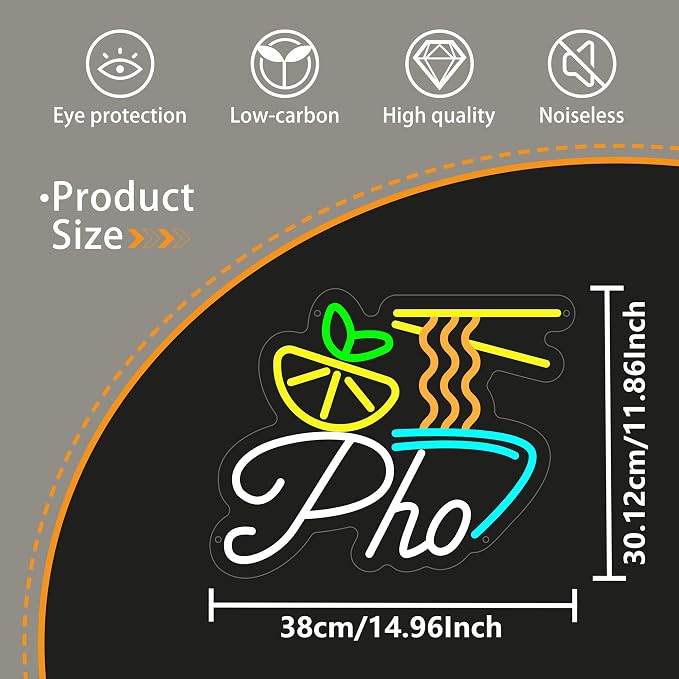 Pho Neon Sign for Wall Decor, Vietnamese Pho Led Sign for Vietnam Noodles Shop - Image 4