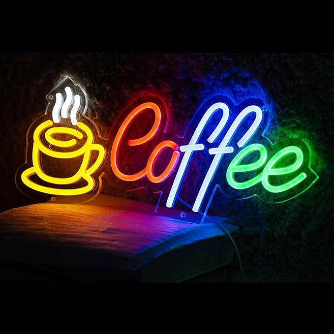 Coffee Neon Signs for Wall Decor, Neon Lights for Coffee Shop Led Business by Moneter