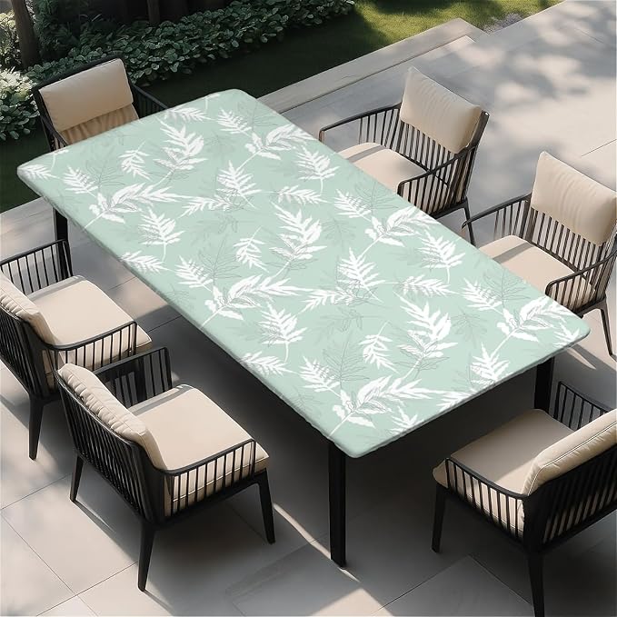 Rectangle Table Cloth Cover Waterproof Elastic Fitted Polyester Fitted by Unknown