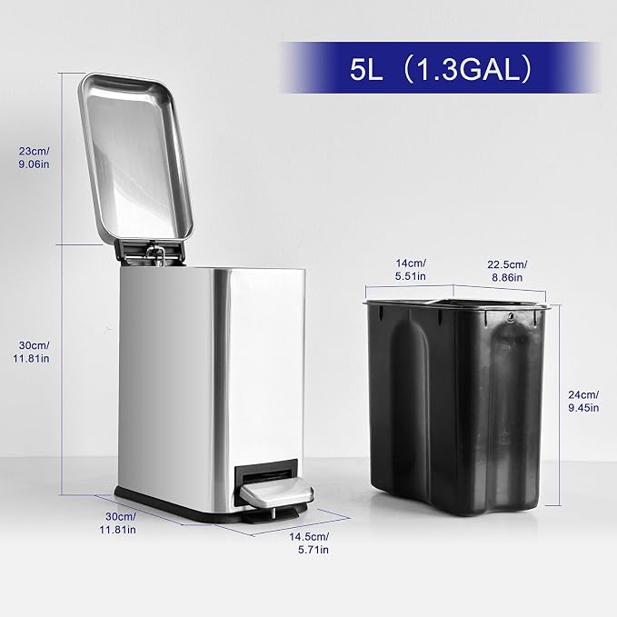 Bathroom Trash Can，5L/1.3 Gallon Trash Can - Image 8