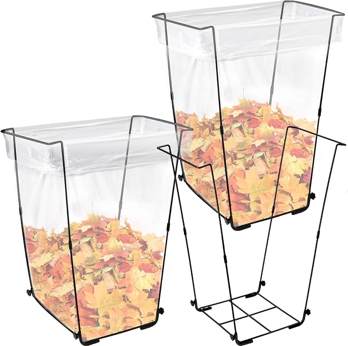 Tandefio 3 Pcs Trash Bag Holder Heavy Duty Metal Outdoor Garbage Bag Holder by Tandefio