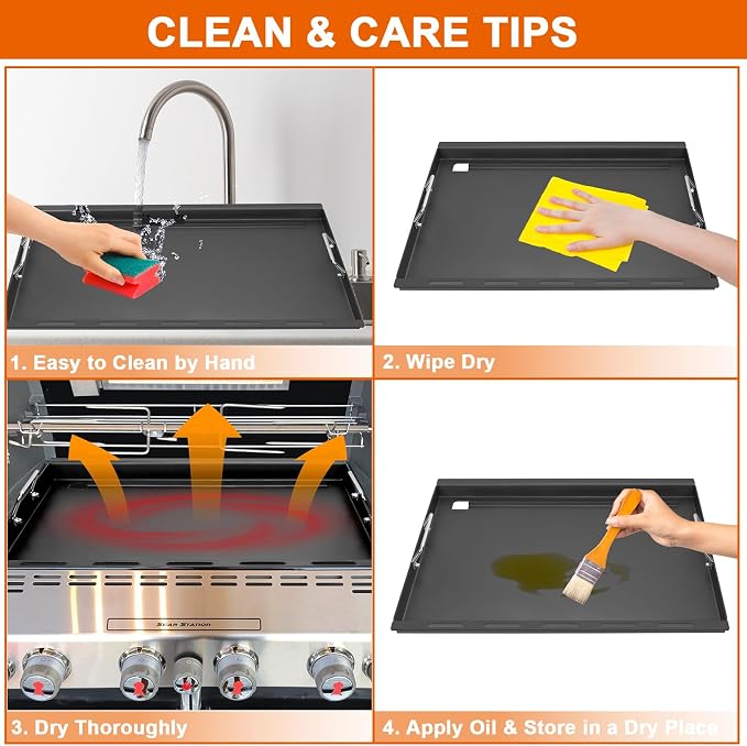 Full-Size Griddle Inserts for Weber Summit 400 Gas Grills, Flat Top Griddle - Image 6