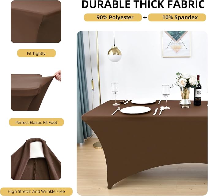 10-Pack 6ft Spandex Table Covers - Image 2