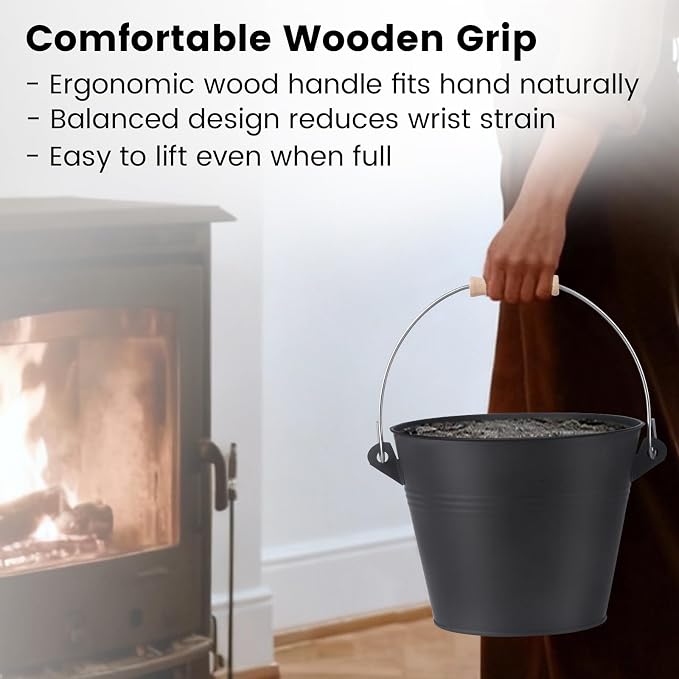 GameXcel Ash Bucket with Lid and Shovel Hand Broom - Image 7