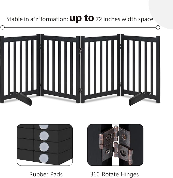 LZRS Freestanding Extra Wide Dog Gate 30 inch Tall - Image 3